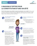 Infographie juridique reprenant les différences entre la société et l'entreprise en personne physique.