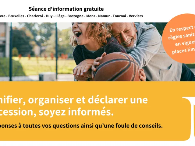 Conférence d'information pour planifier, organiser et déclarer une succession en Wallonie et à Bruxelles les 26 et 27 octobre 2021.